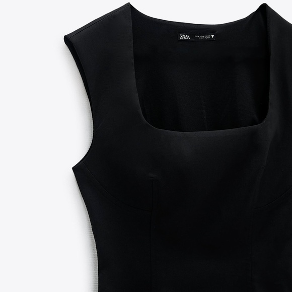 NWT Zara TRF black fitted mini dress - Picture 5 of 14